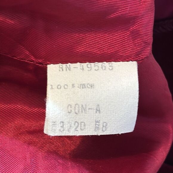 Vintage Victor Costa velvet satin floral dress with side pocket size 8 - Picture 12 of 17